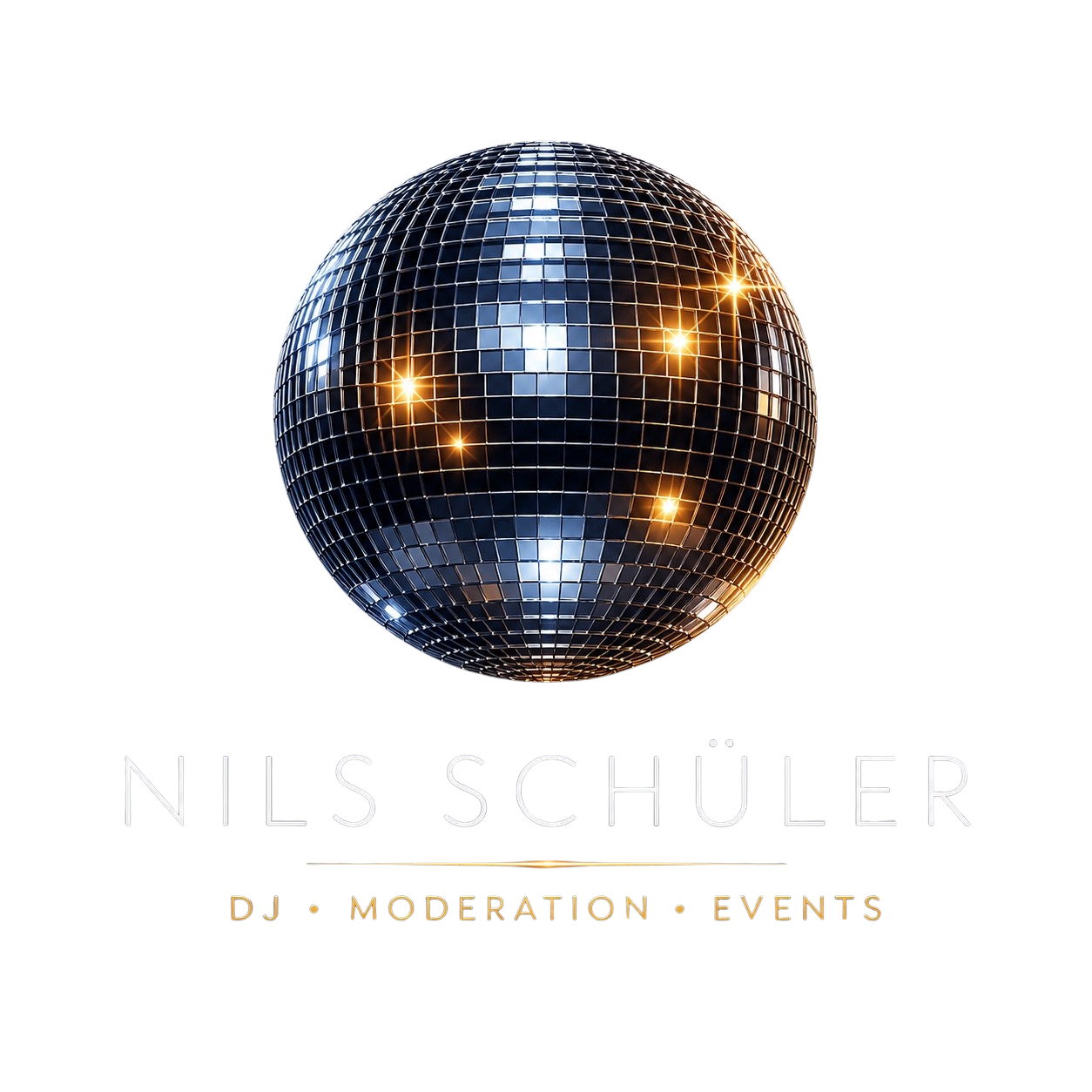 Logo Nils Schüler Discokugel, transparent